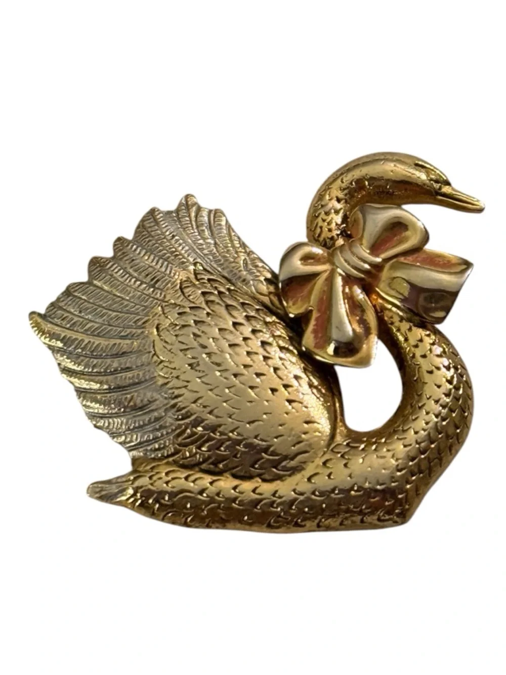 Vintage Gold-tone Swan Brooch